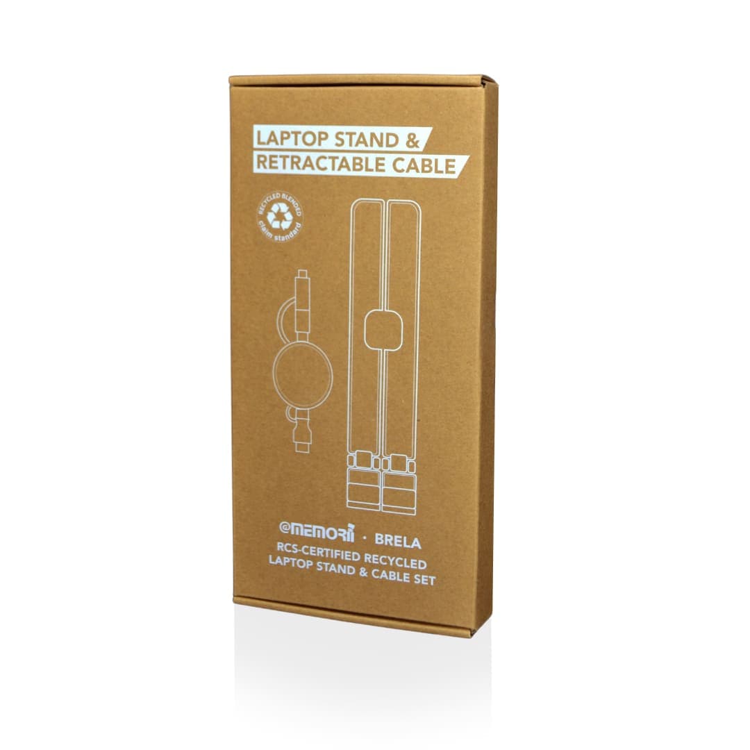 BRELA – @memorii Set of Recycled Laptop Stand and retractable cable thumbnail 5