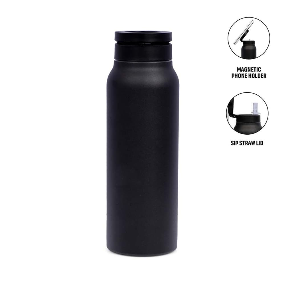 FERRO – Giftology Double Walled Vacuum Bottle with Mag Holder – Black
