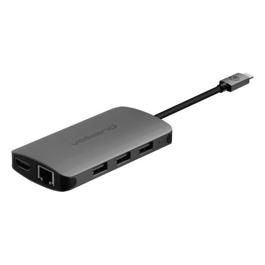 VolkanoX Core Multi Series USB Type-C – HDMI + 3x USB 3.0 + LAN + Card Reader + Audio + PD