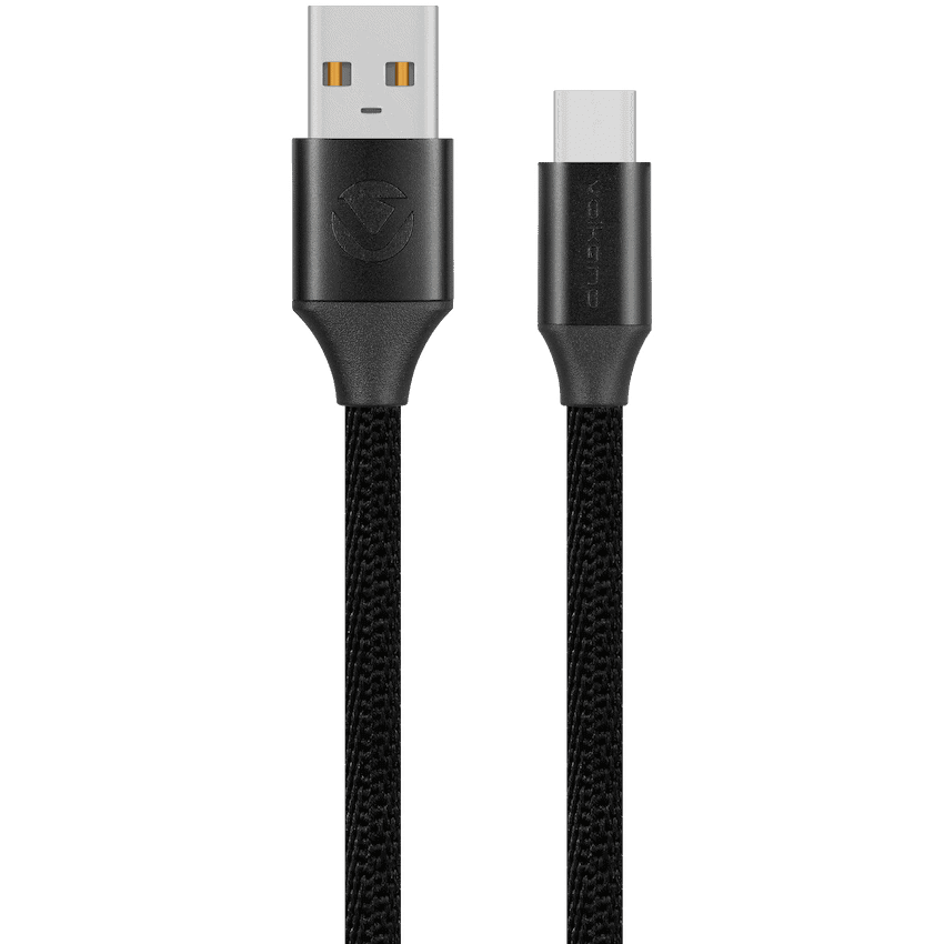 Volkano Weave Series Braided USB A to Type-C Cable 1.2m 60w – Black