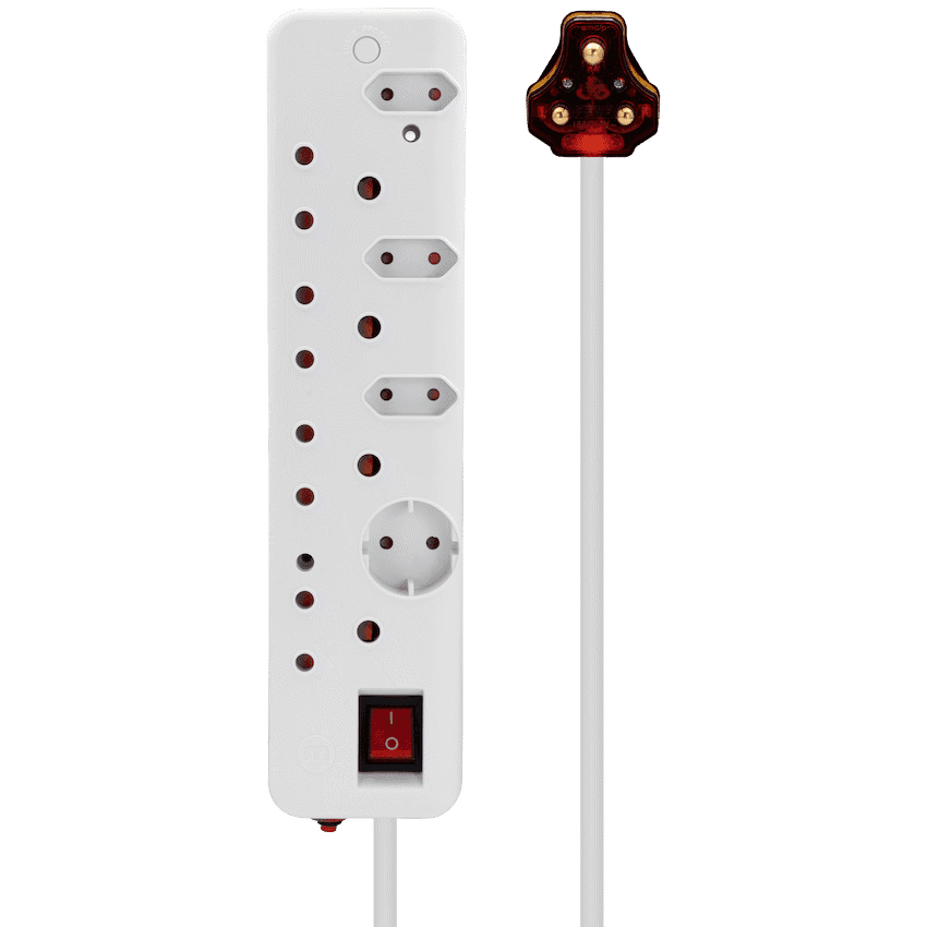 Ellies 8-Way High Surge Multiplug 0.5m