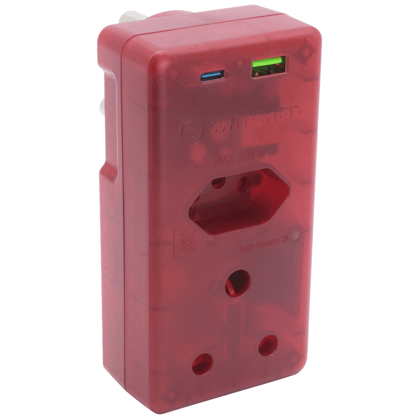 Switched High Surge Multi Adaptor with USB + Type-C PD20W
