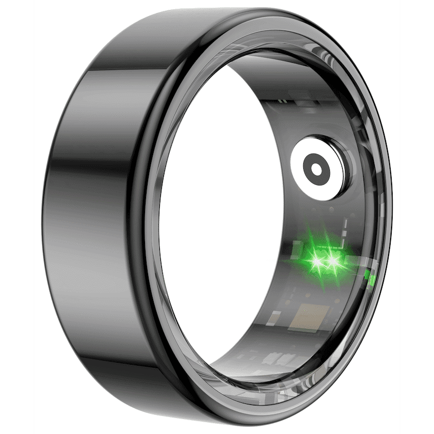 Volkano Ring Series Smart Ring with Charge Case – Black 18.9mm