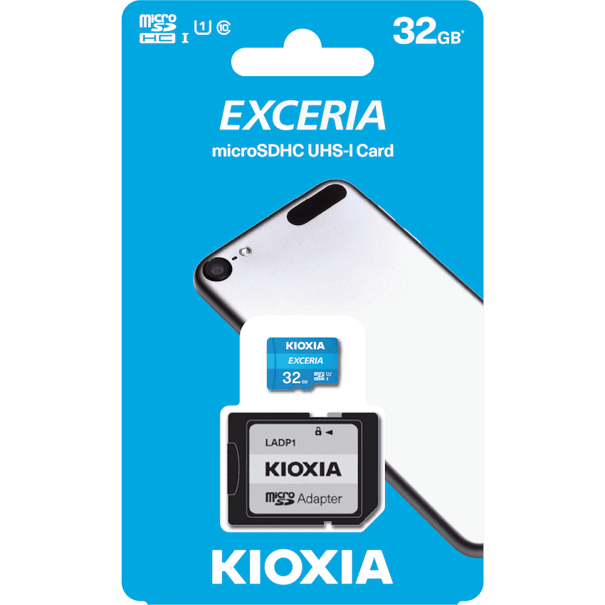 Kioxia 32GB Micro SDHC- UHS-1 Read 100MBs CL10