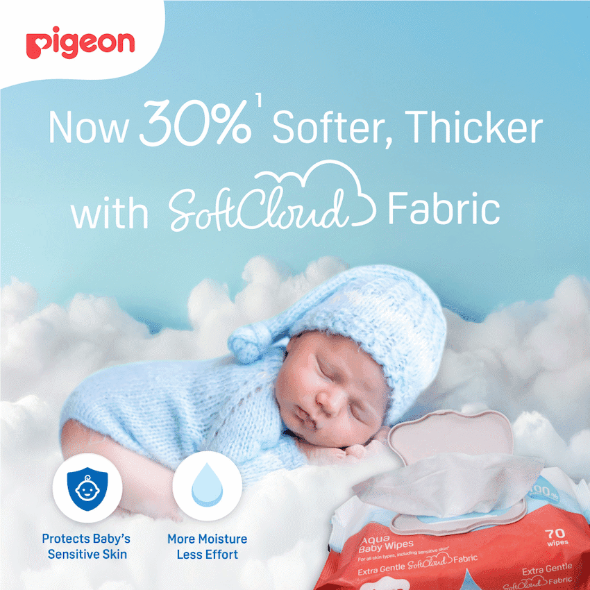 PIGEON AQUA BABY WIPES 70's FLIPTOP - Single