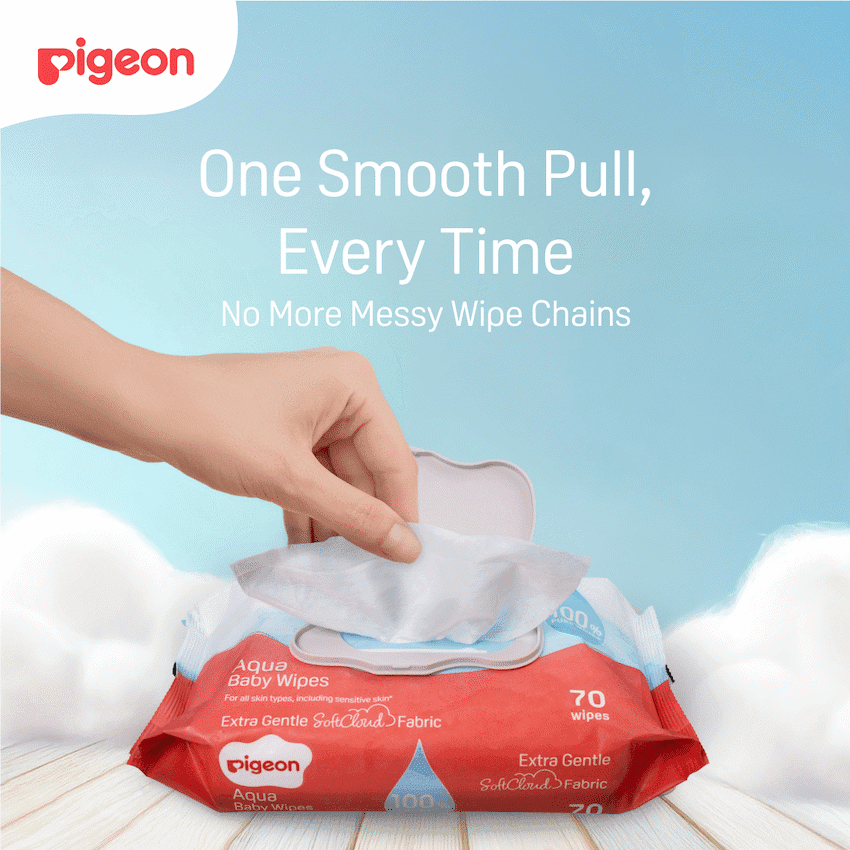 PIGEON AQUA BABY WIPES 70's FLIPTOP - Single