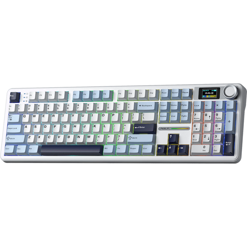 Aula Mechanical Gasket LCD Full Keyboard Multimode - Black/Grey