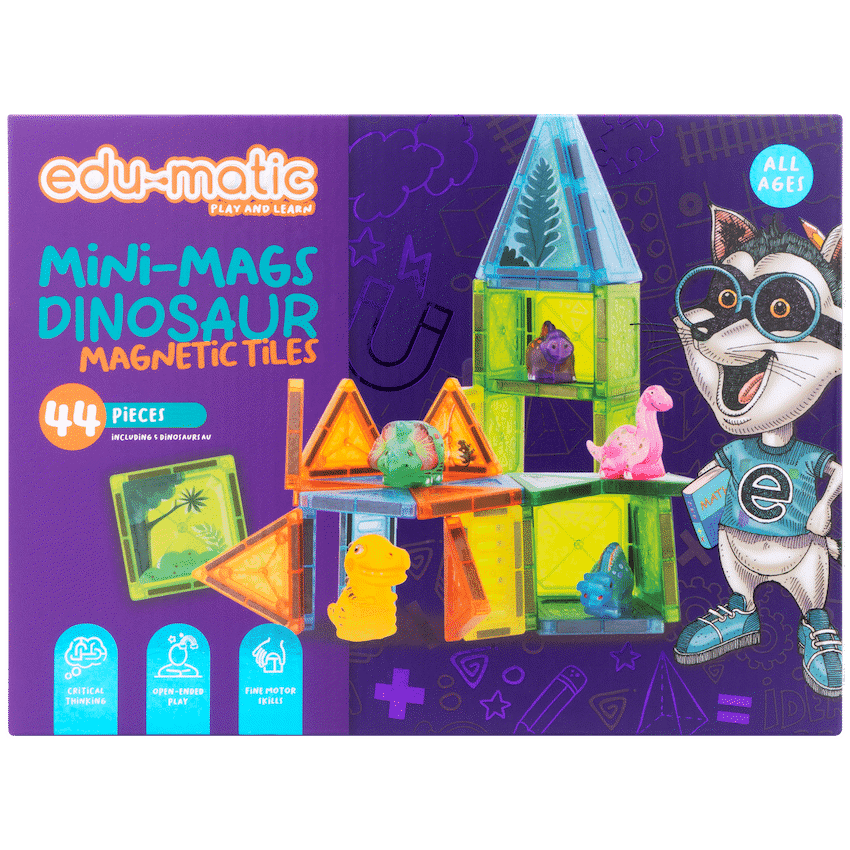 Edu-matic Mini-Mags 44pc Dinosaurs Magnetic Tiles