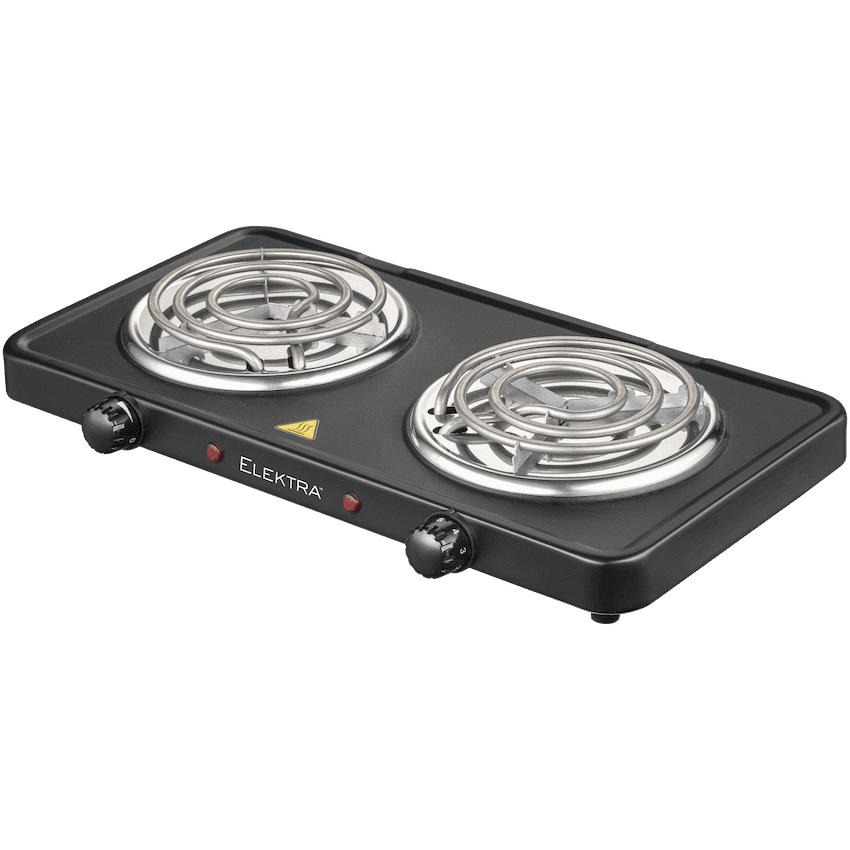 Elektra Double Spiral Hot Plate - Black