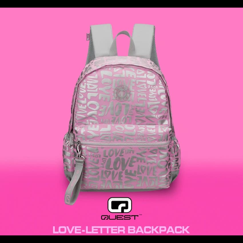 Quest Love-letter Backpack Pink