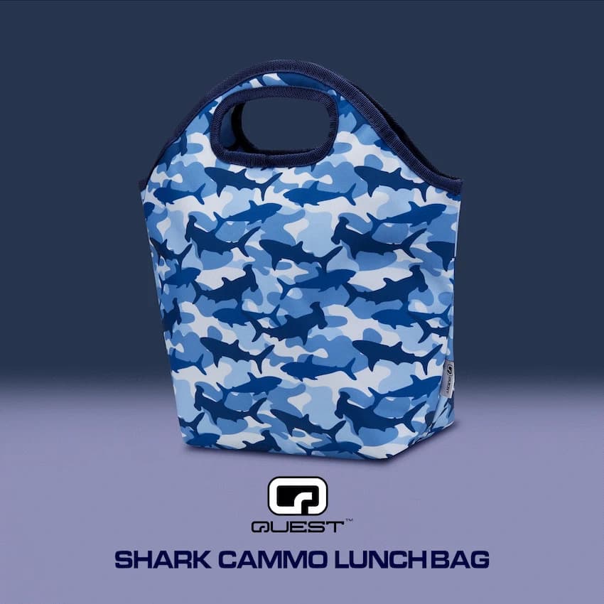 Quest Shark Cammo Lunch Bag Blue