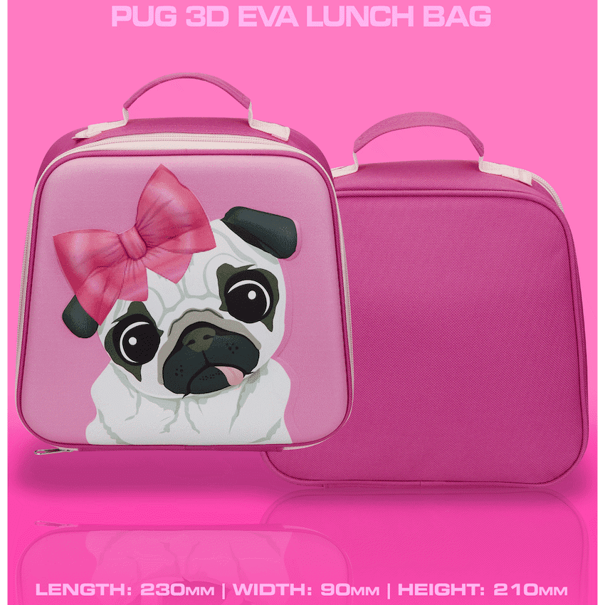 Quest Pug 3D EVA Lunch Bag - Pink