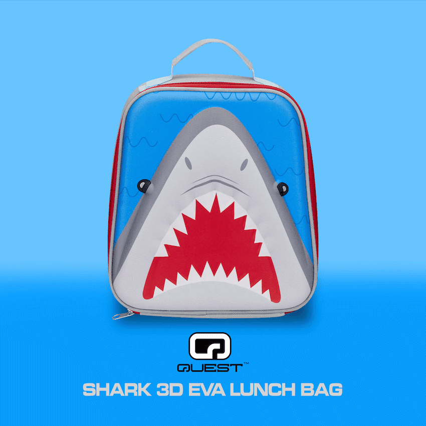 Quest Shark 3D EVA Lunch Bag - Grey