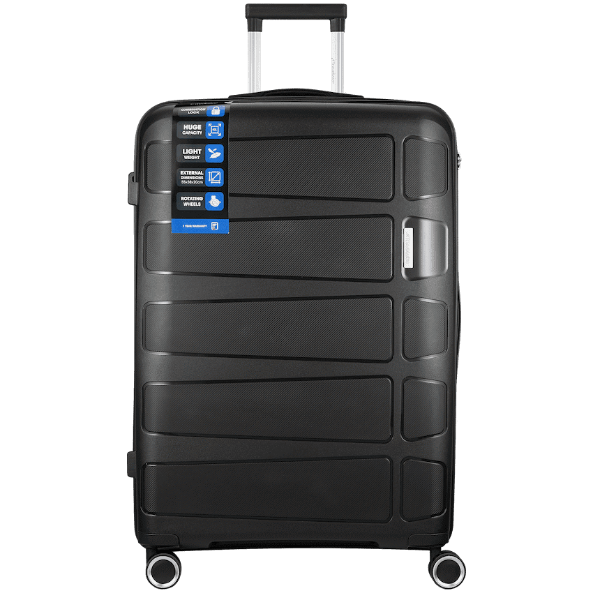Travelwize Tourer PP 75cm 4-wheel Spinner Luggage Black