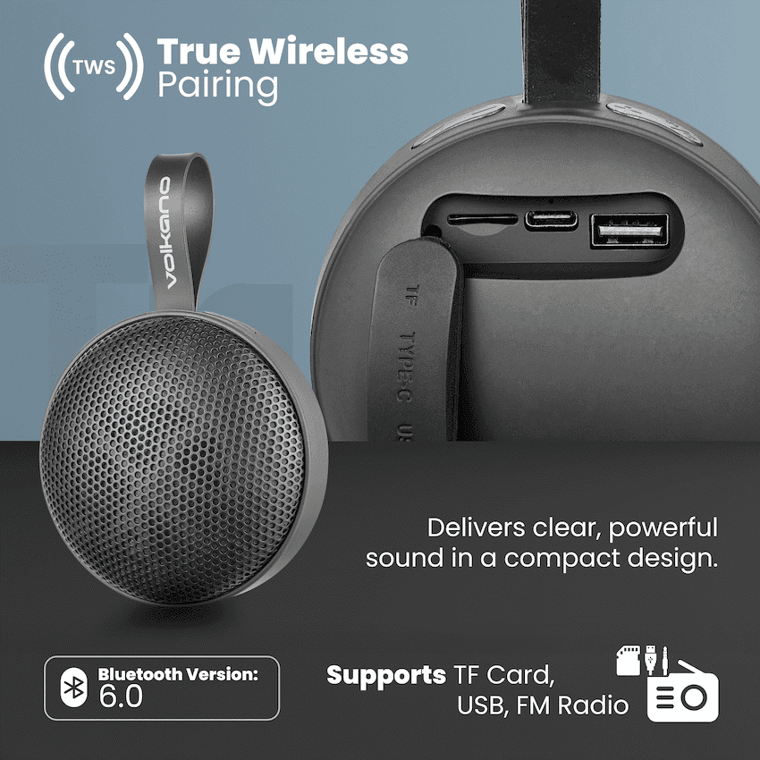 Volkano Flash Bluetooth Speaker - Black