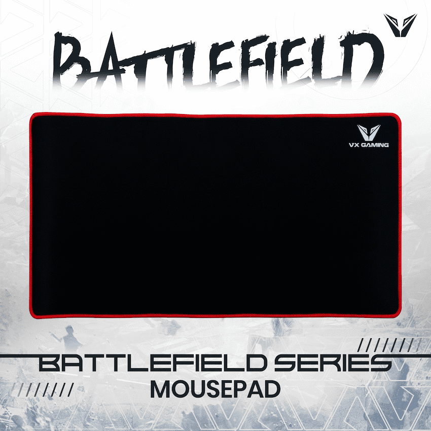 VX Gaming Battlefield series gaming mousepad - Extra large black/red - 550mm