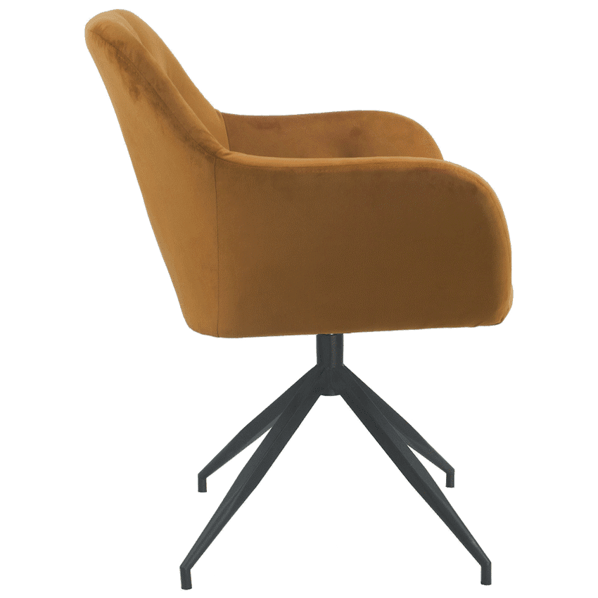 Everfurn Plush Swivel Casual Chair Burnt Orange - Single