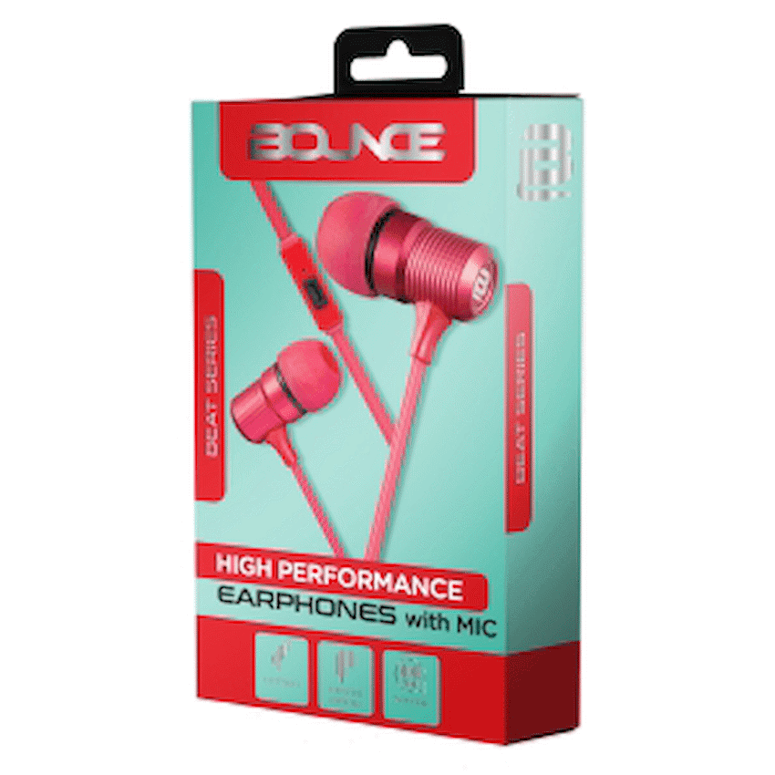 Bounce Beat Series Earphones - Red