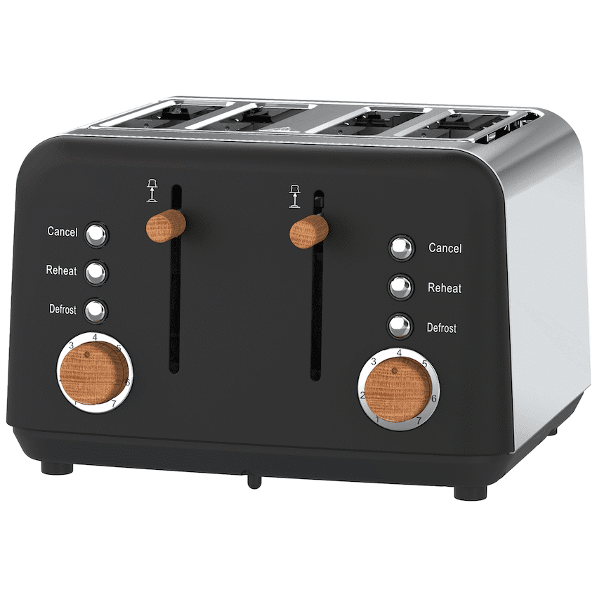 Boden Stark Anson Collection 4-Slice Stainless Steel Toaster - Black