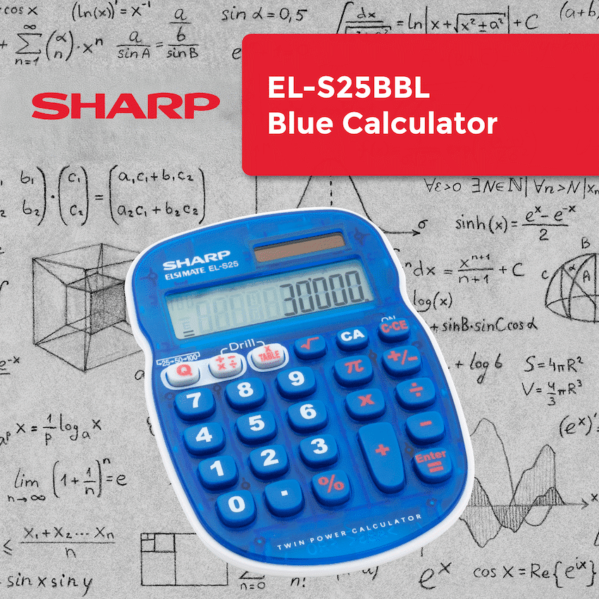 Sharp EL-S25 Calculator - Blue - Blister