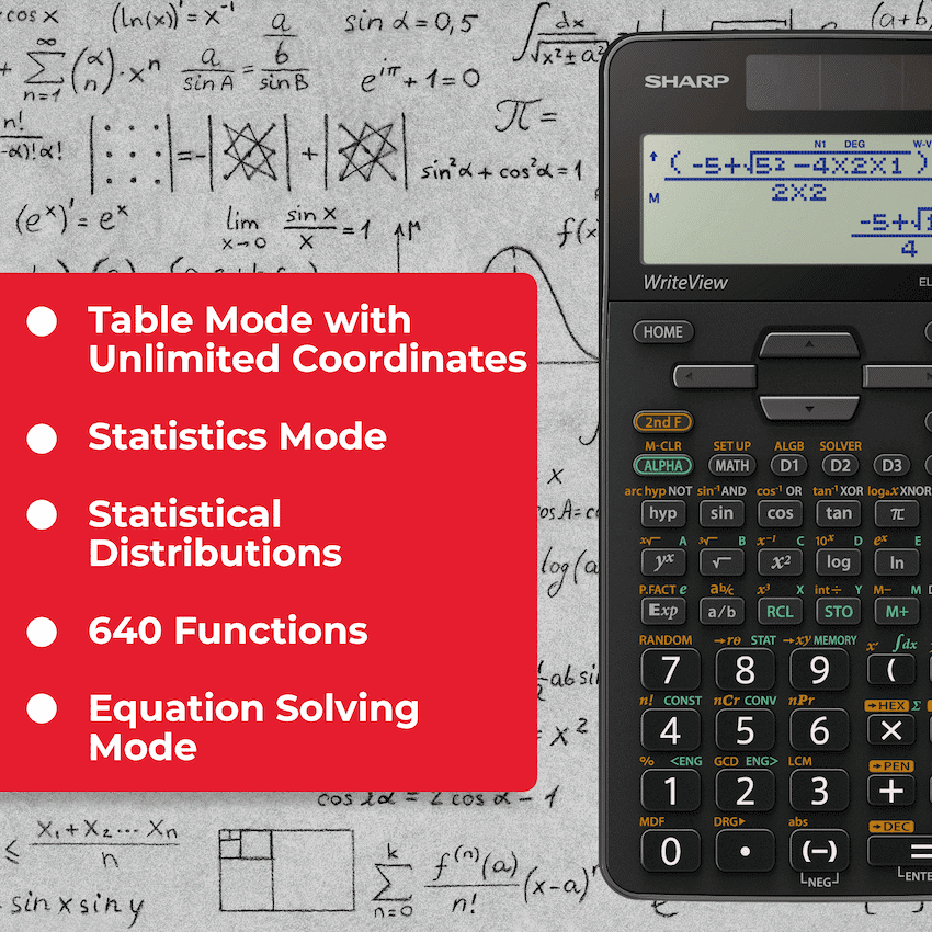 Sharp EL-W506T-BGY Scientific Calculator - 640 functions