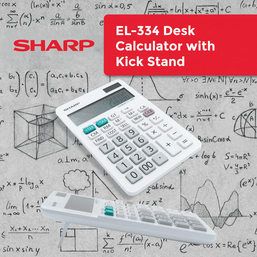 Sharp ElsiMate EL334WB - 12 Digit Desk Calculator