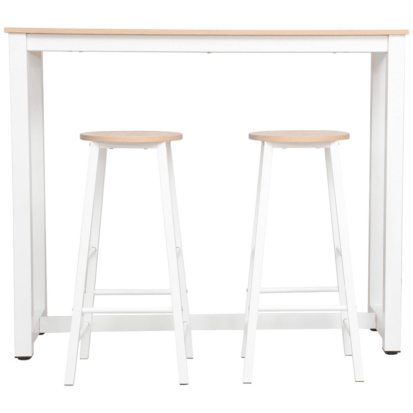 Everfurn Chenin 3-Piece Bar Table & Stool Set with Powder-Coated Frame