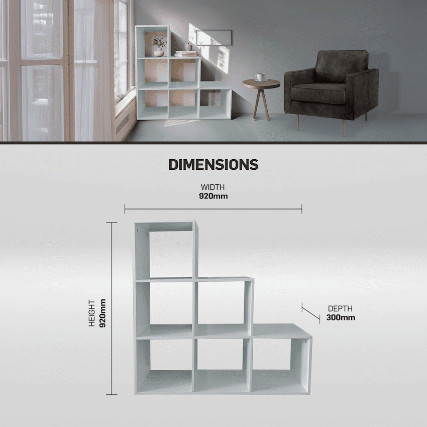 Everfurn Hexagon Bookshelf, High Pressure Laminate