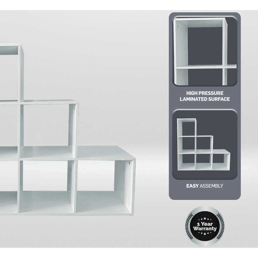 Everfurn Hexagon Bookshelf, High Pressure Laminate
