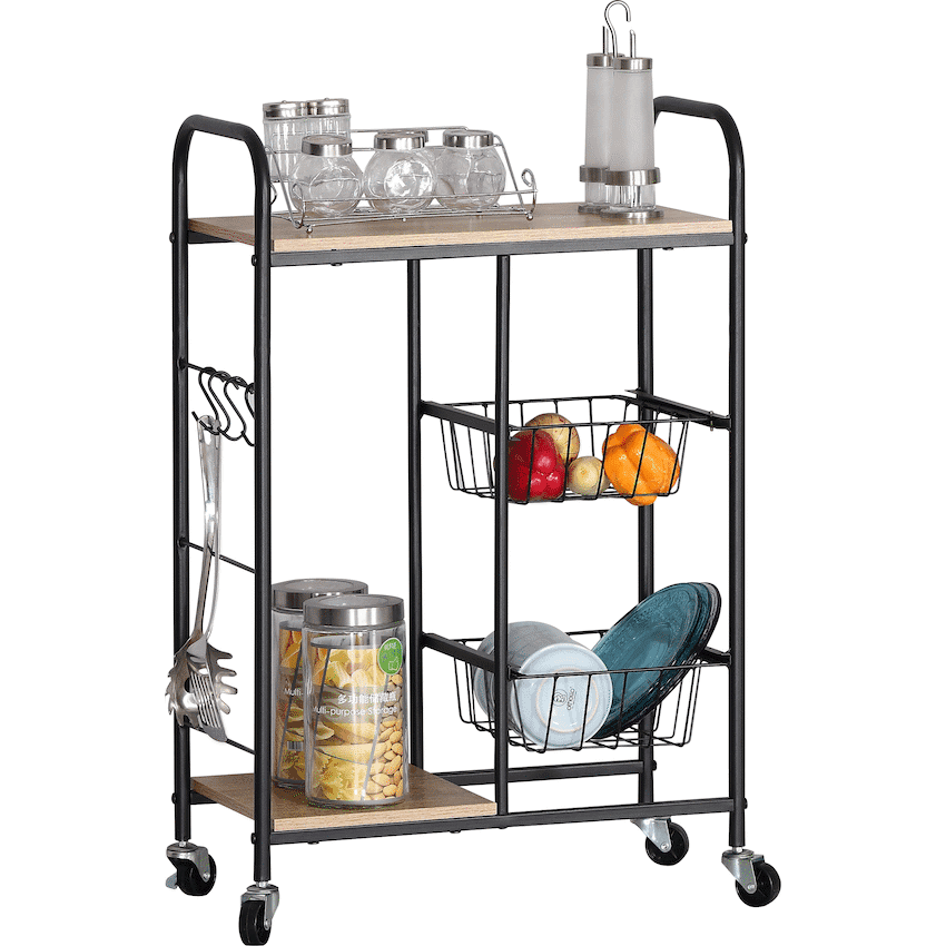Everfurn Lucca Kitchen Cart - Black