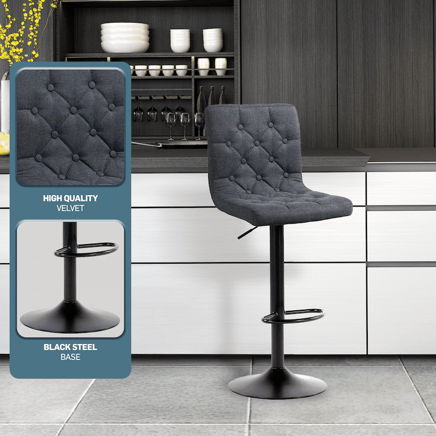 Bayer Large Barstool Grey with black base