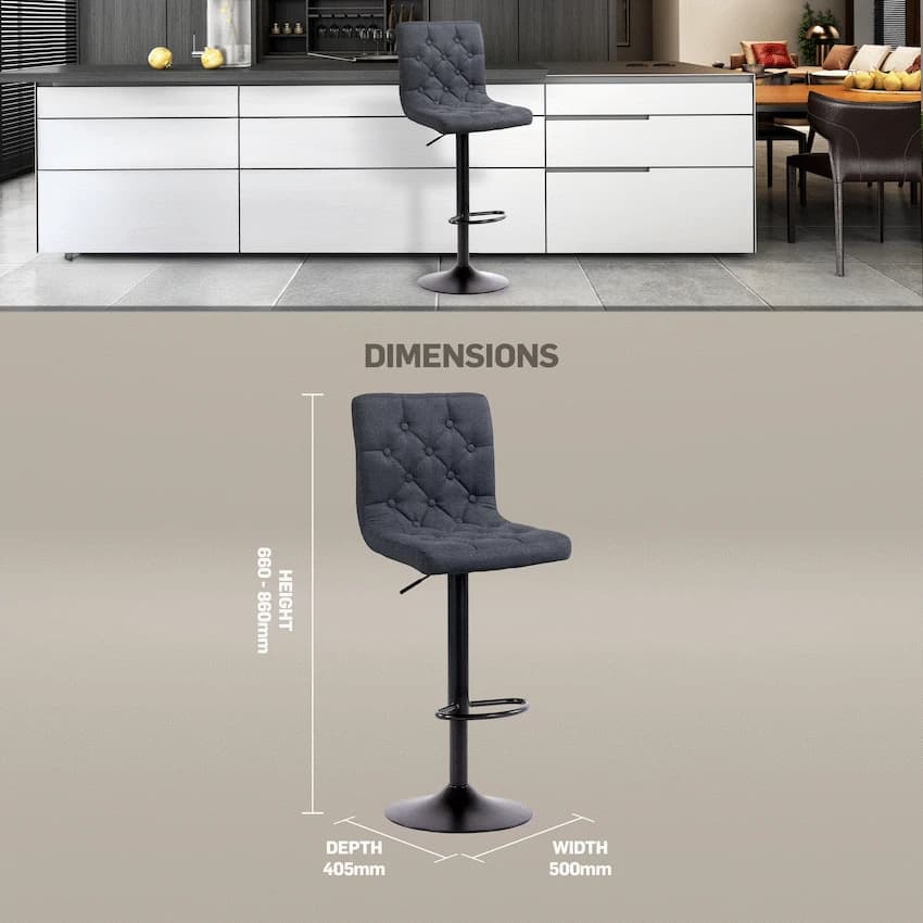 Bayer Large Barstool Grey with black base