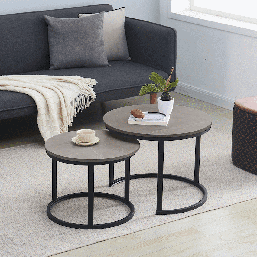 Everfurn Nile Nesting Coffee Table - Ash Grey (2 Piece)