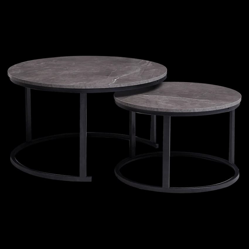 Everfurn Indus Nesting Coffee Table Marble Grey 2 - Piece
