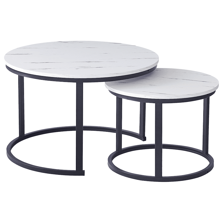Everfurn Indus Nesting Coffee Table - White (2 Piece)