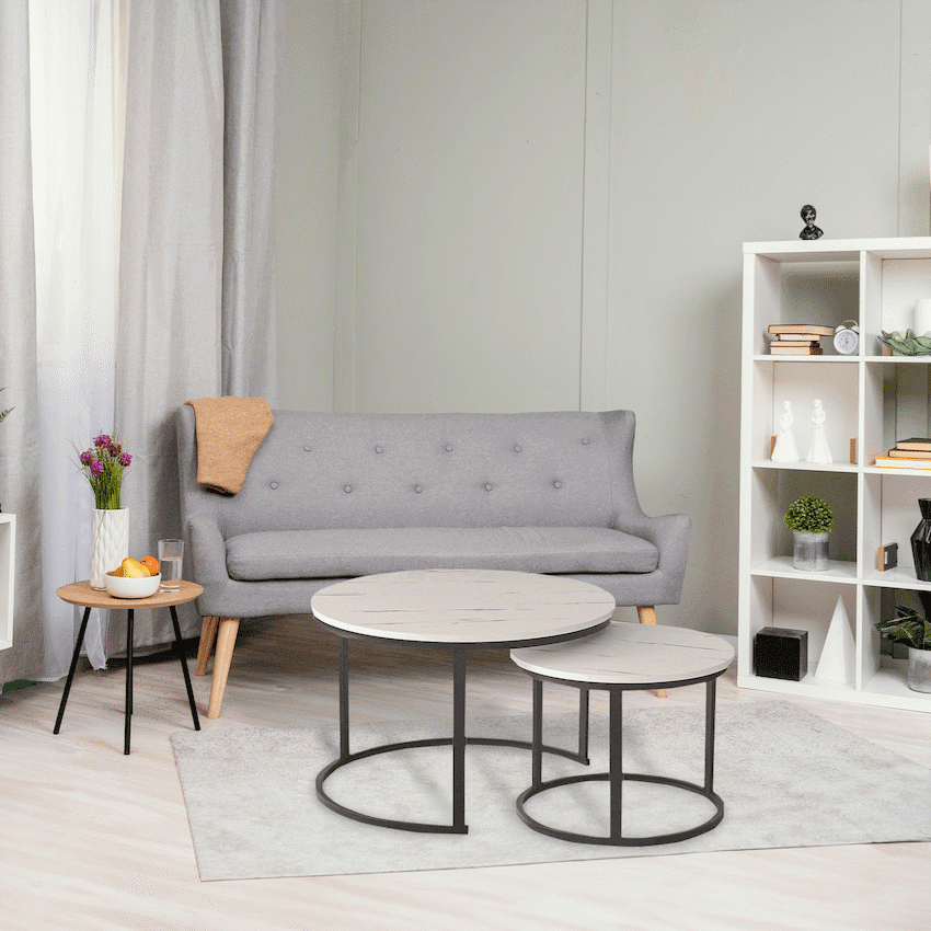 Everfurn Indus Nesting Coffee Table - White (2 Piece)