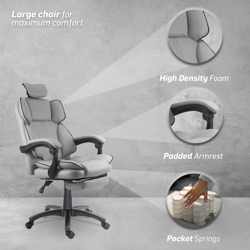 Everfurn Emperor High Back Chair - Grey