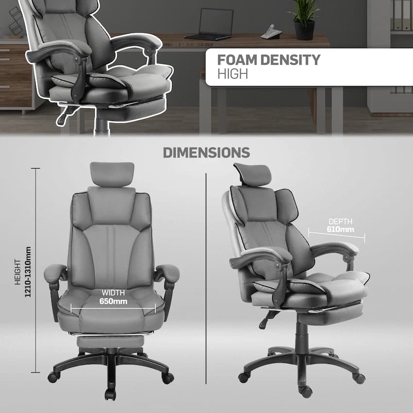 Everfurn Emperor High Back Chair - Grey