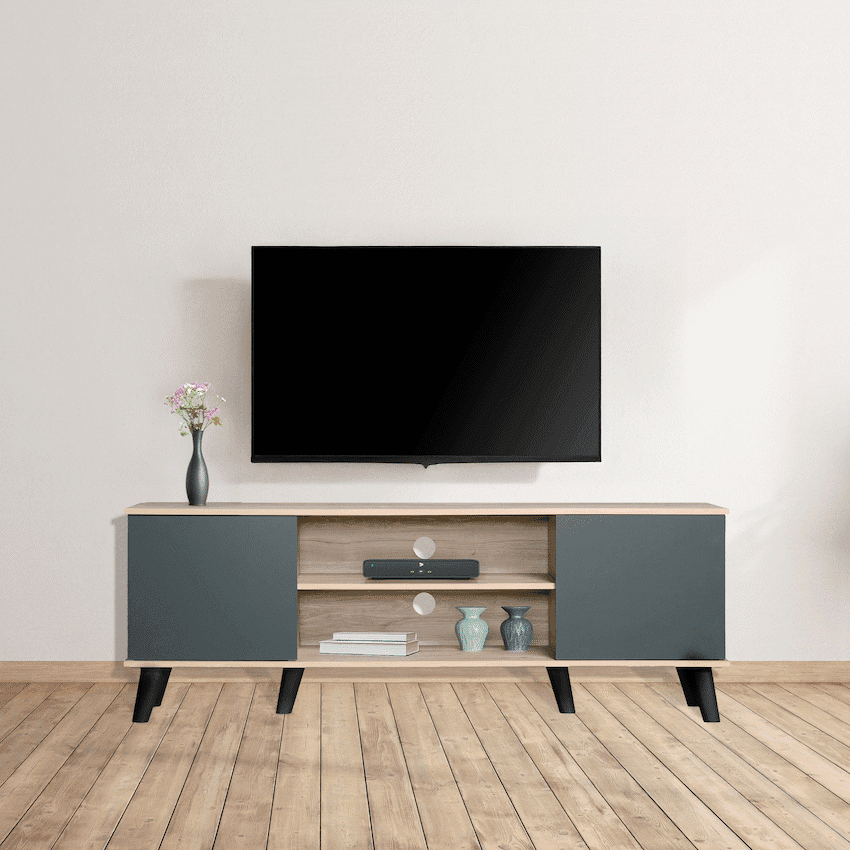 Everfurn Laurel TV Stand 1600w, Two Cupboards