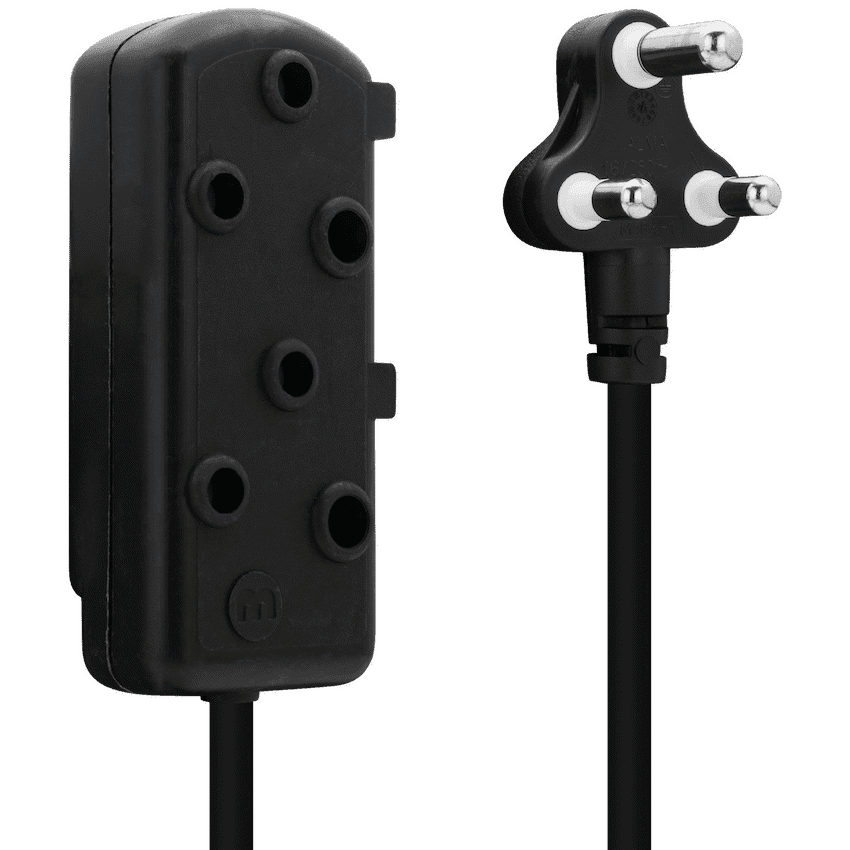 Ellies Side-by-Side Heavy-Duty Extension Lead - 3m - Black