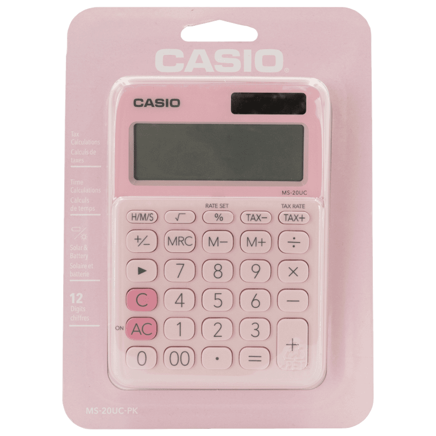 Casio MS-20UC - Desktop Calculator - 12-Digit - Pink