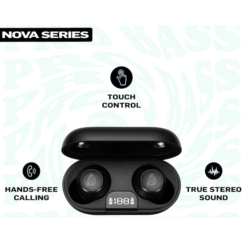 Pro Bass Nova Series TWS Earphone - Black