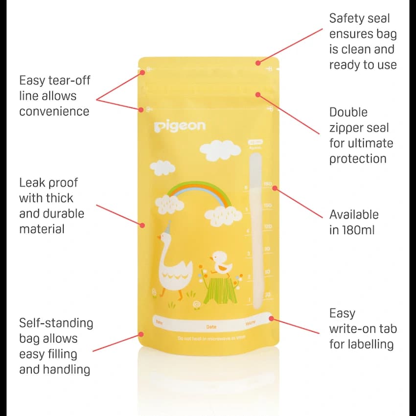 Pigeon - Breast Milk Storage Bag 180ml Animal Design