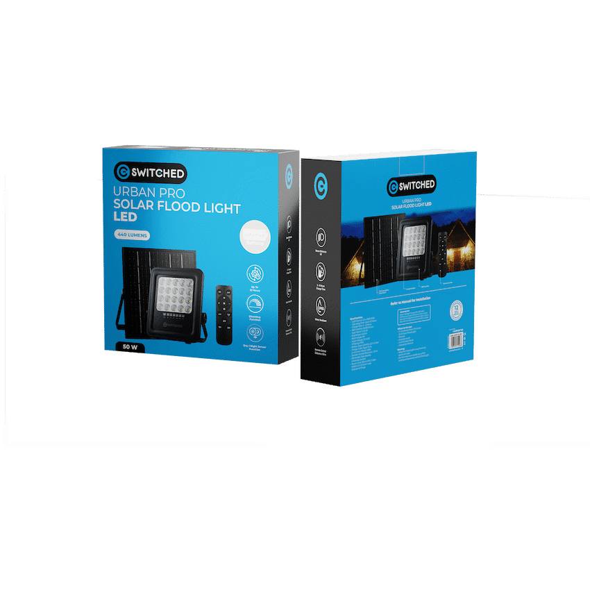 Switched Urban Pro Series - 50w Solar Floodlight with Remote