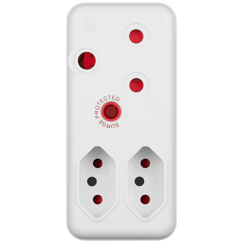 Switched 3-Way Medium Surge Adaptor - White