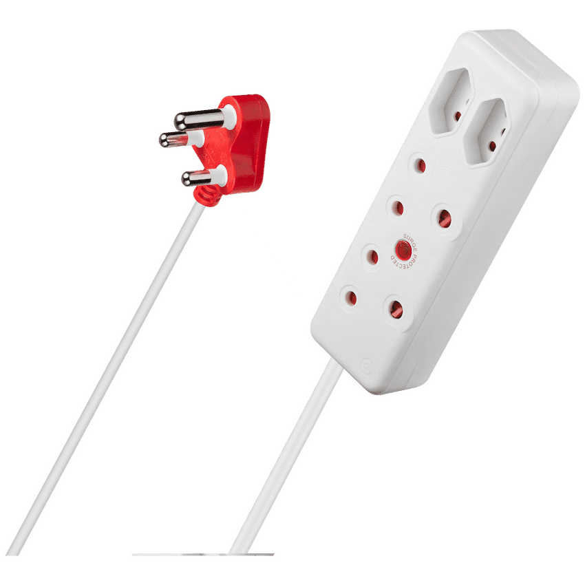 Switched 4-Way Medium Surge Extension Lead 5m