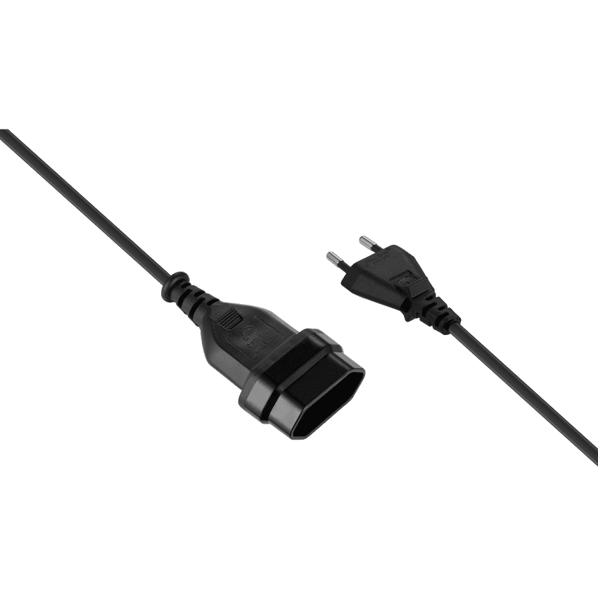 Switched Easy Cable Extender 2-Pin Euro to 2-Pin Euro Socket 2m