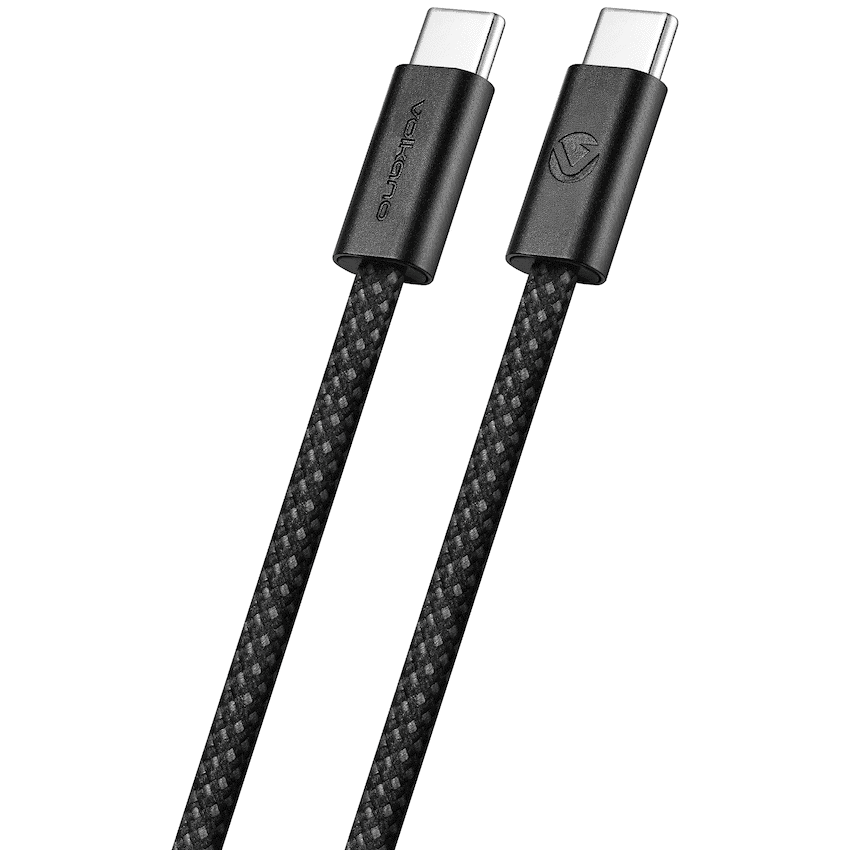 Volkano Weave Series 60w USB C to USB C 1.2m-Black