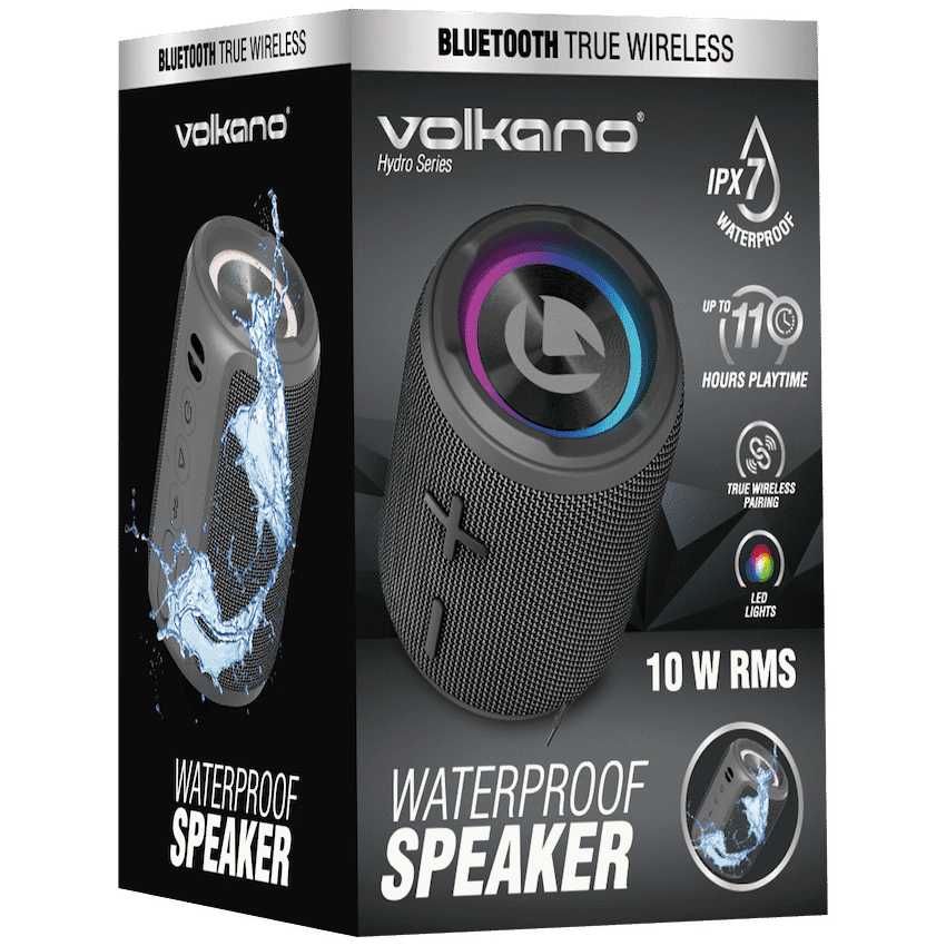 Volkano Hydro Series IPX7 Bluetooth Speaker - Black