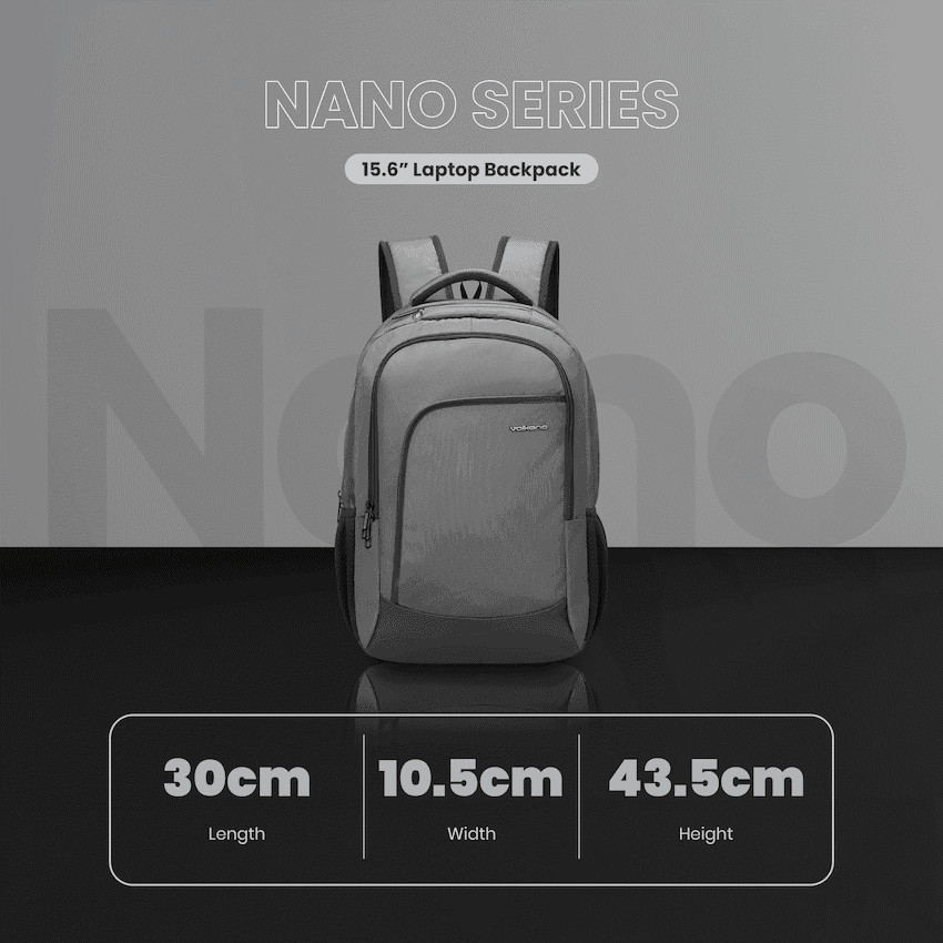 Volkano Nano 15.6" Laptop Backpack - Grey